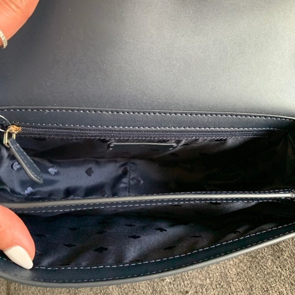 Authentic KATE SPADE Leather/Floral canvas turnlock flap Crosby/Sarchel 2 straps - Picture 10 of 13